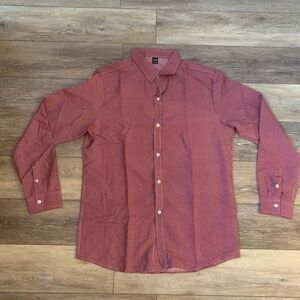 MANFINITY Men's Red Geometric Button Down Shirt